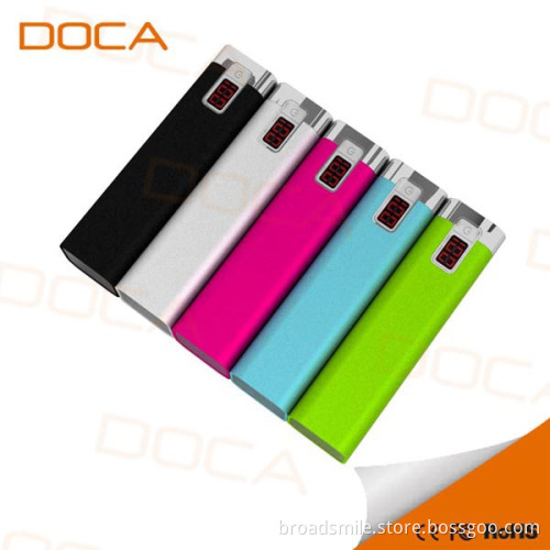 Pocket design 2600mah external battery power bank Digital display for power indication